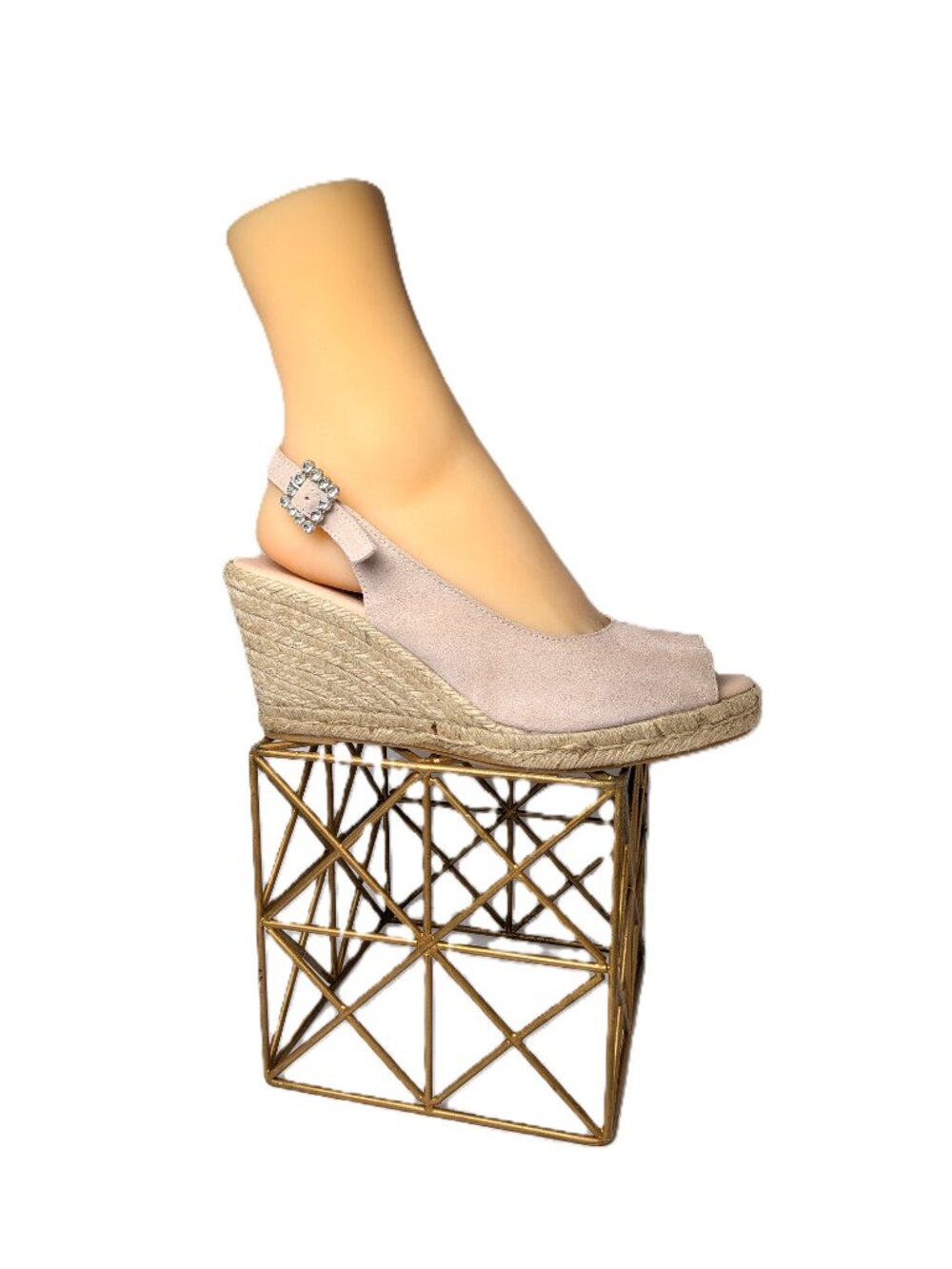 NWOB No flaws! Never worn! Paseart Spanish Suede Espadrille Wedge Rhinestone 10 - Picture 3 of 12